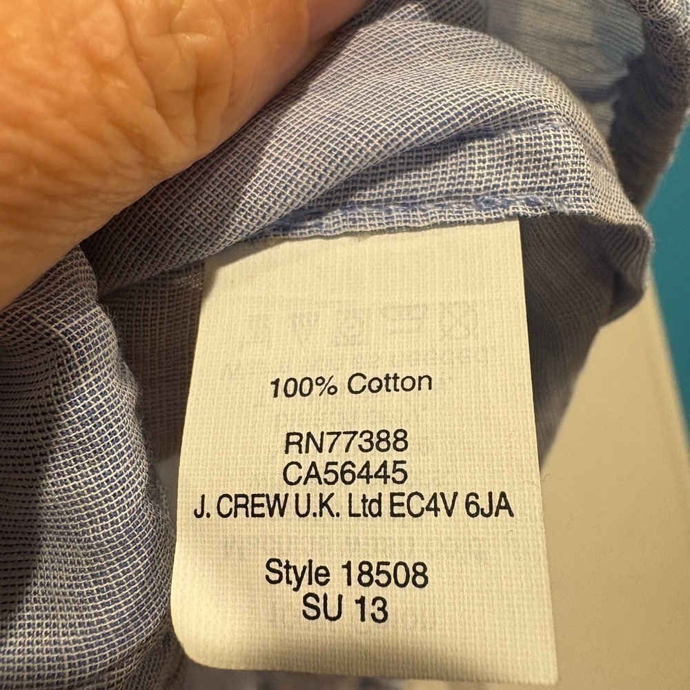 J.Crew peasant embroidered blouse top cotton sz XS‎ /S cottagecore boho - Picture 5 of 5